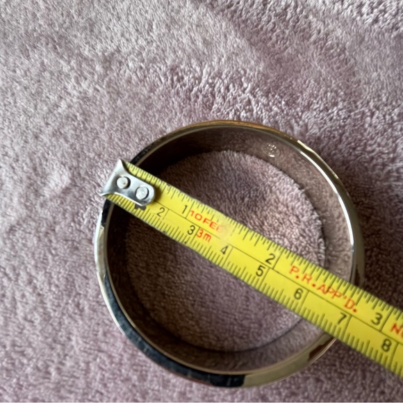 House of Harlow Sunburst Pave Rhinestones Bangle Bracelet Black Leather inlay - Picture 8 of 9